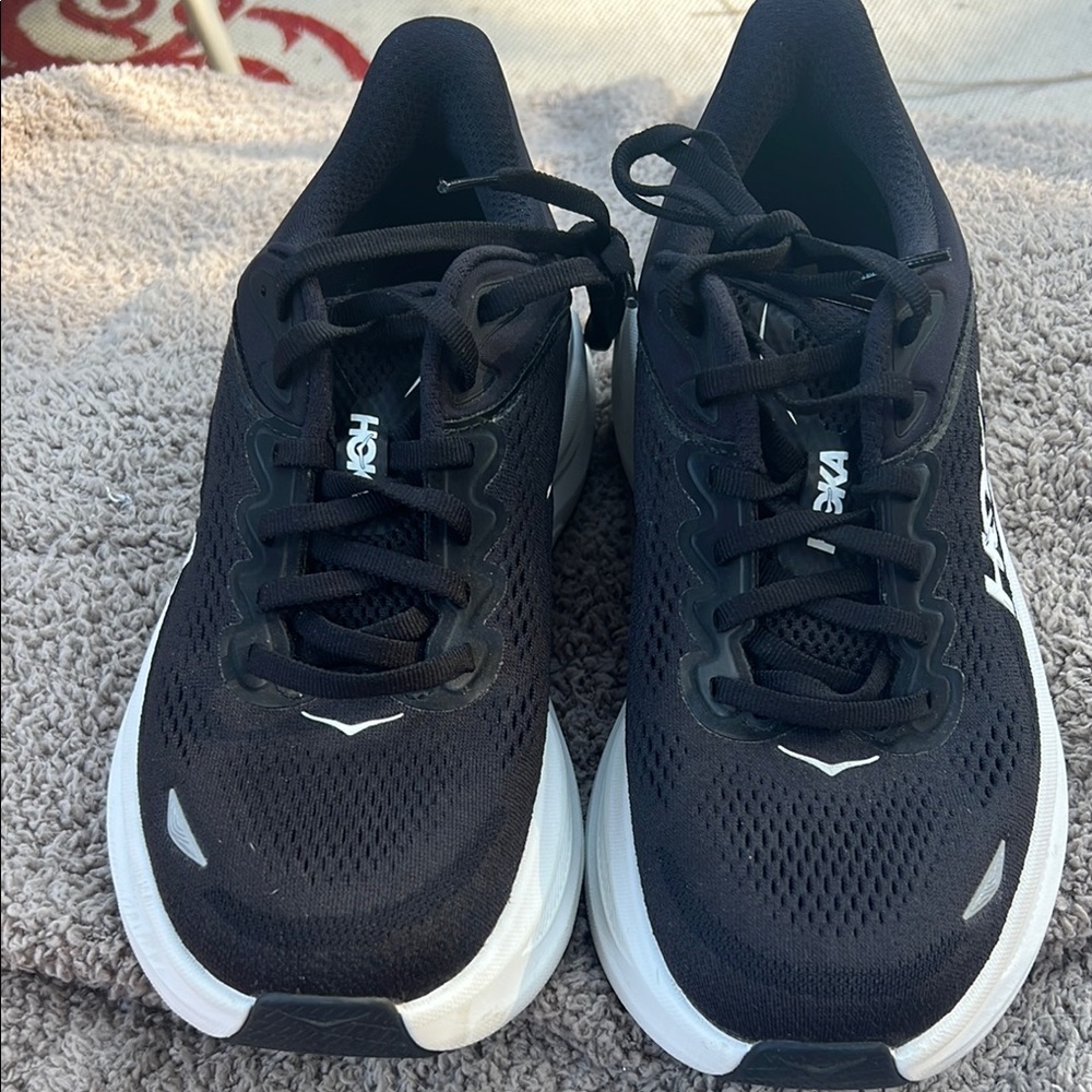 Hoka Bondi  Black and White shoes